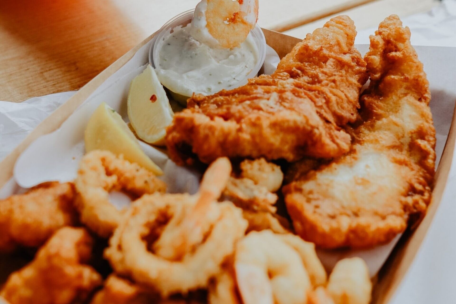 basket of fish and chips 