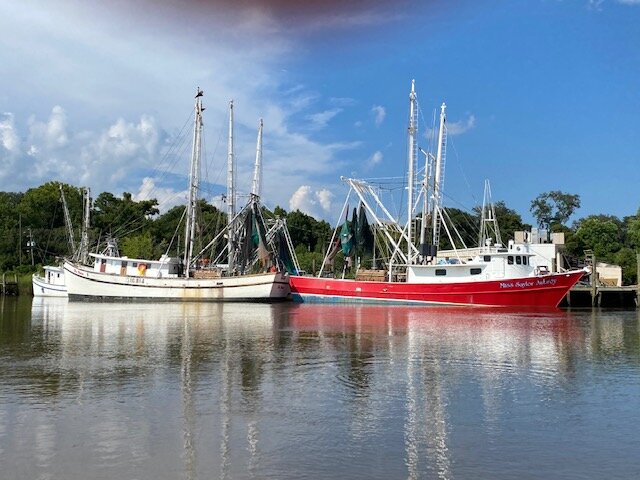 Boats anchored on Marina